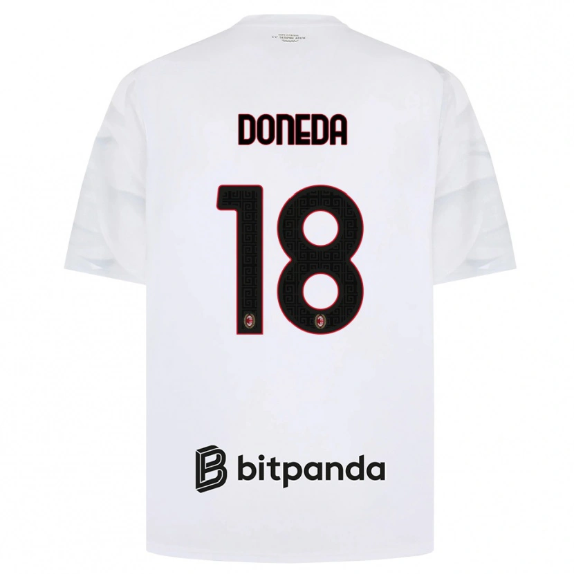 Danxen Donna Maglia Paolo Doneda #18 Bianco Rosso Nero Kit Gara Away 2026/27 Maglietta