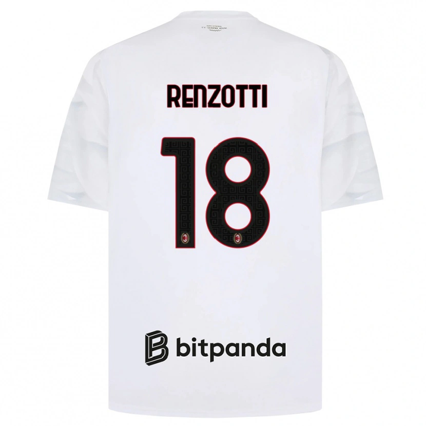 Danxen Donna Maglia Monica Renzotti #18 Bianco Rosso Nero Kit Gara Away 2026/27 Maglietta