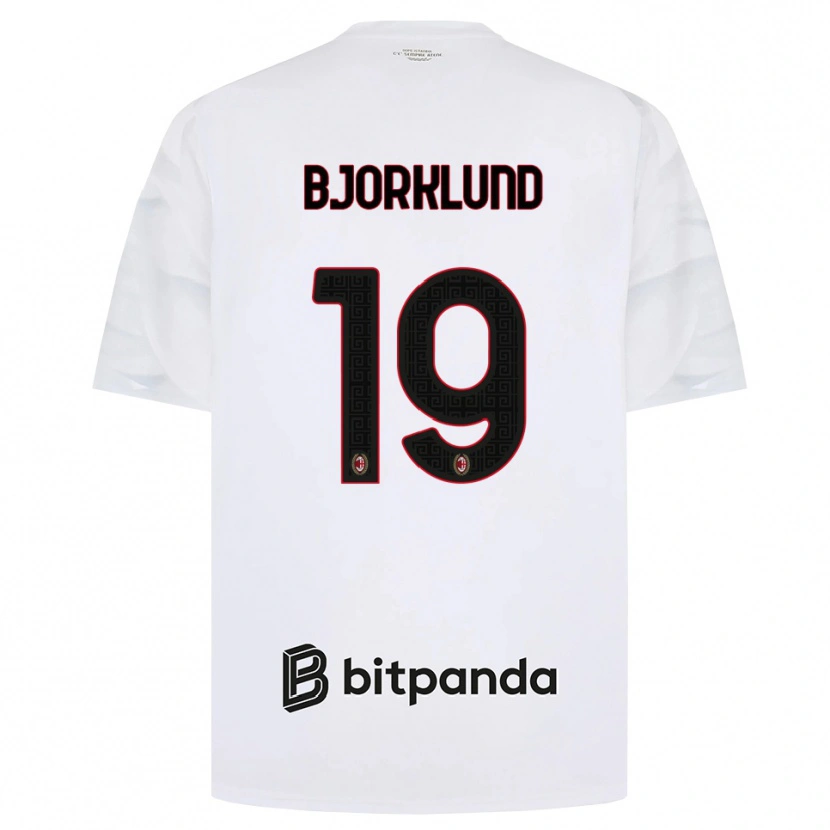 Danxen Donna Maglia Lukas Bjorklund #19 Bianco Rosso Nero Kit Gara Away 2026/27 Maglietta
