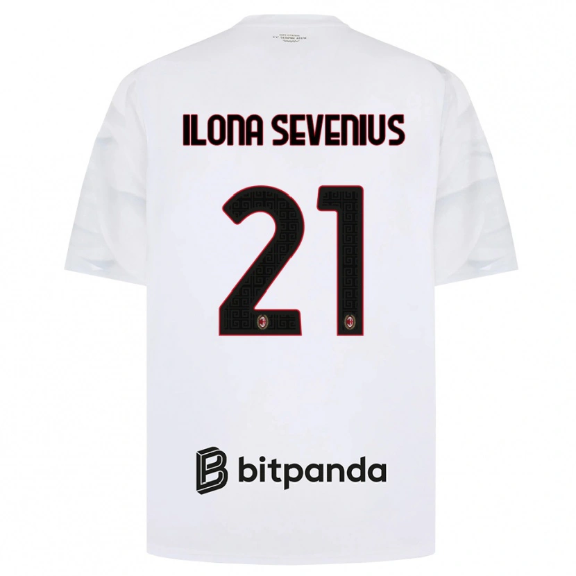 Danxen Donna Maglia Oona Ilona Sevenius #21 Bianco Rosso Nero Kit Gara Away 2026/27 Maglietta