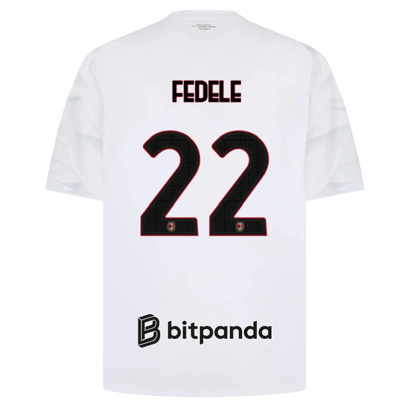 Danxen Donna Maglia Noemi Fedele #22 Bianco Rosso Nero Kit Gara Away 2026/27 Maglietta