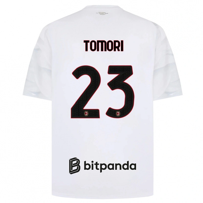 Danxen Donna Maglia Fikayo Tomori #23 Bianco Rosso Nero Kit Gara Away 2026/27 Maglietta