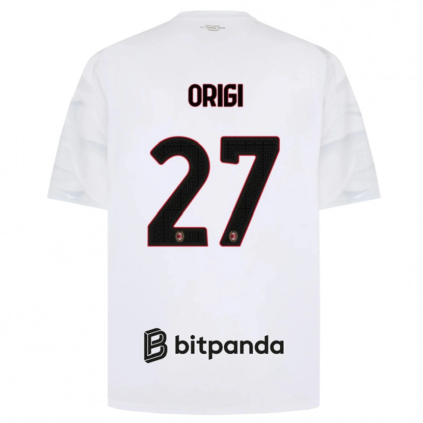 Danxen Donna Maglia Divock Origi #27 Bianco Rosso Nero Kit Gara Away 2026/27 Maglietta