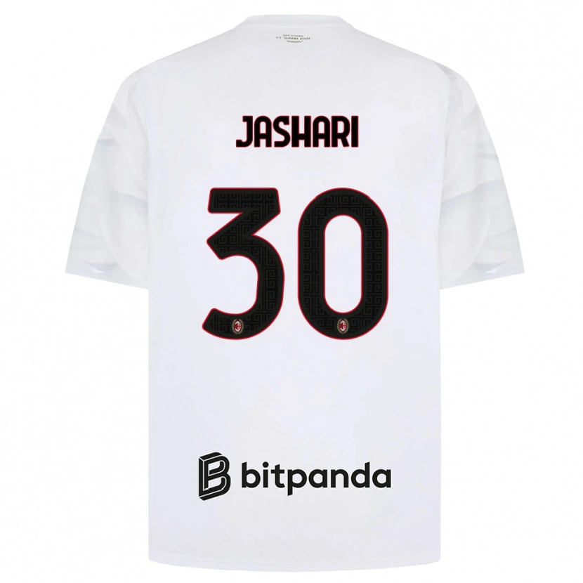 Danxen Donna Maglia Ardon Jashari #30 Bianco Rosso Nero Kit Gara Away 2026/27 Maglietta