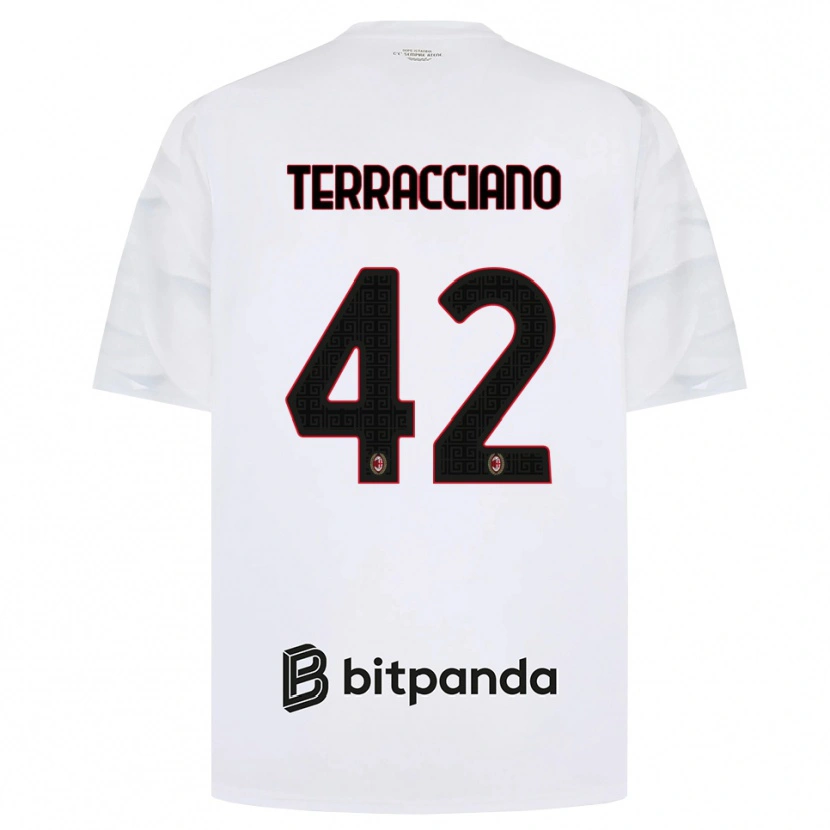 Danxen Donna Maglia Filippo Terracciano #42 Bianco Rosso Nero Kit Gara Away 2026/27 Maglietta