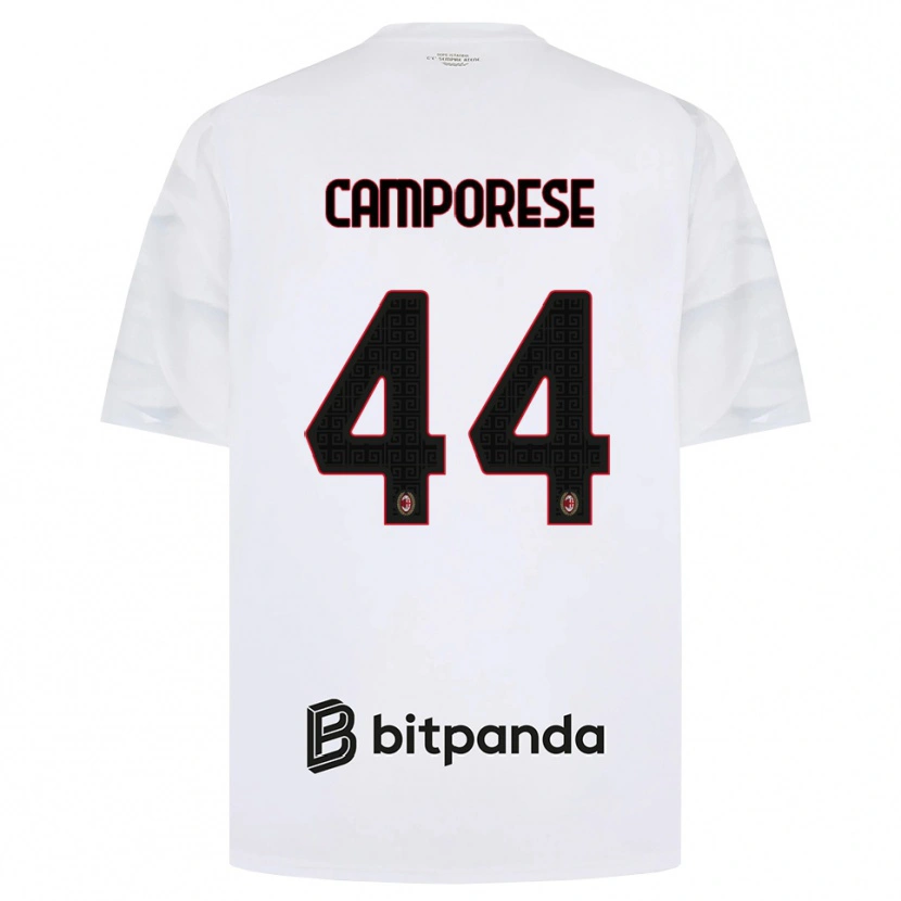Danxen Donna Maglia Michele Camporese #44 Bianco Rosso Nero Kit Gara Away 2026/27 Maglietta