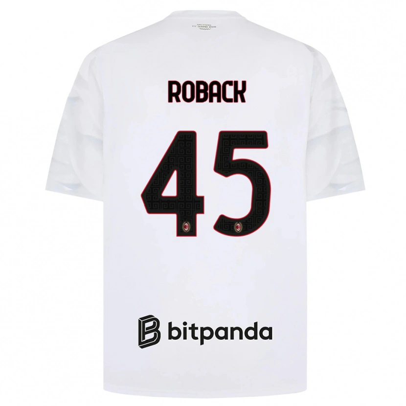 Danxen Donna Maglia Emil Roback #45 Bianco Rosso Nero Kit Gara Away 2026/27 Maglietta