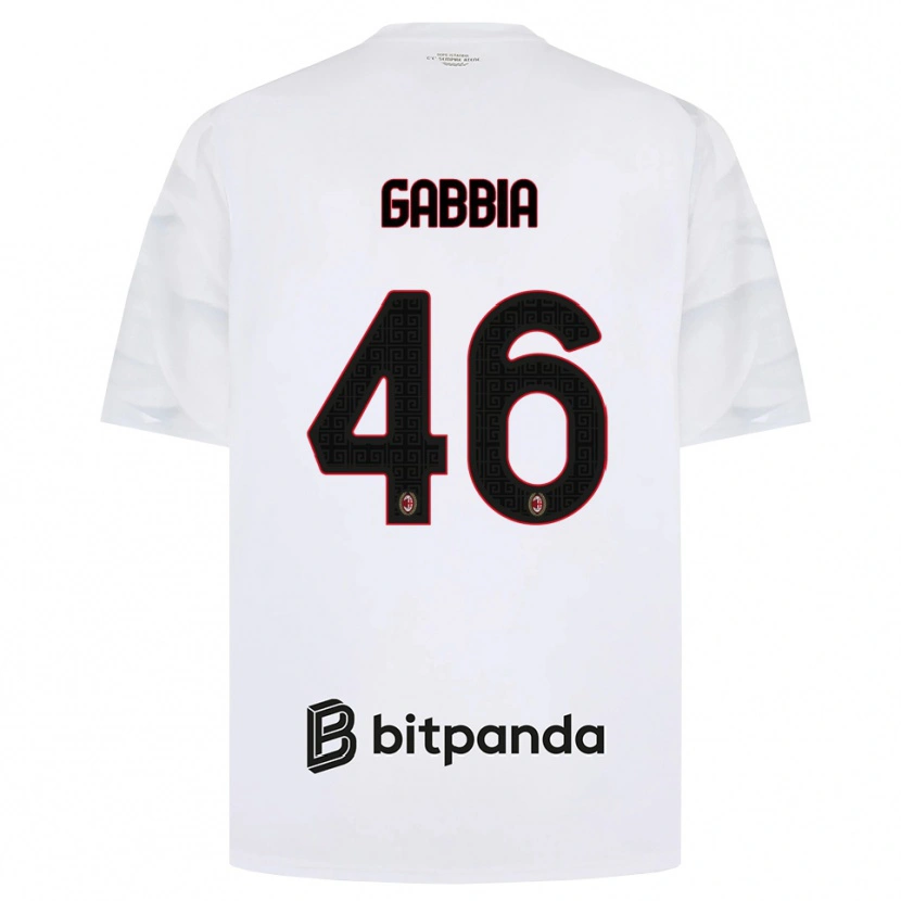 Danxen Donna Maglia Matteo Gabbia #46 Bianco Rosso Nero Kit Gara Away 2026/27 Maglietta