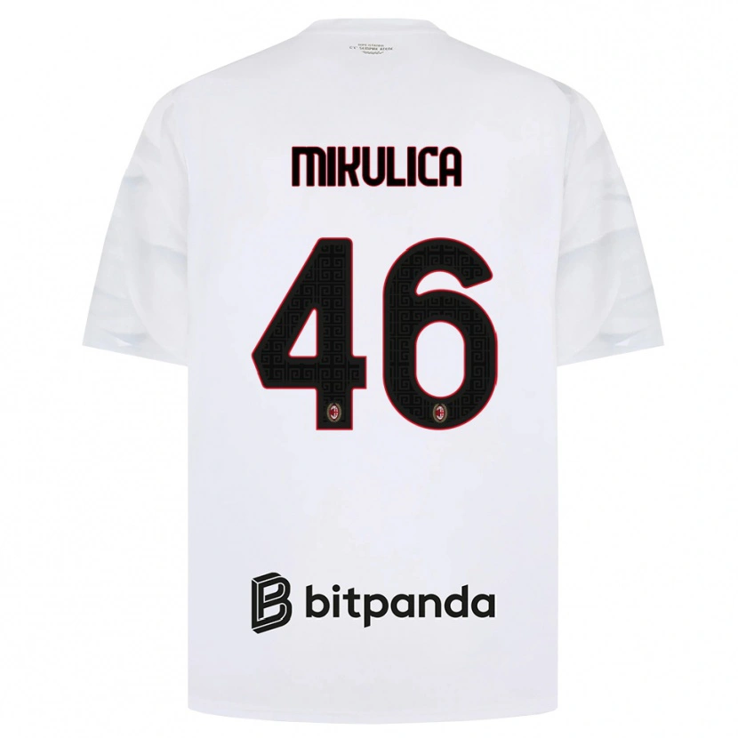Danxen Donna Maglia Petra Mikulica #46 Bianco Rosso Nero Kit Gara Away 2026/27 Maglietta