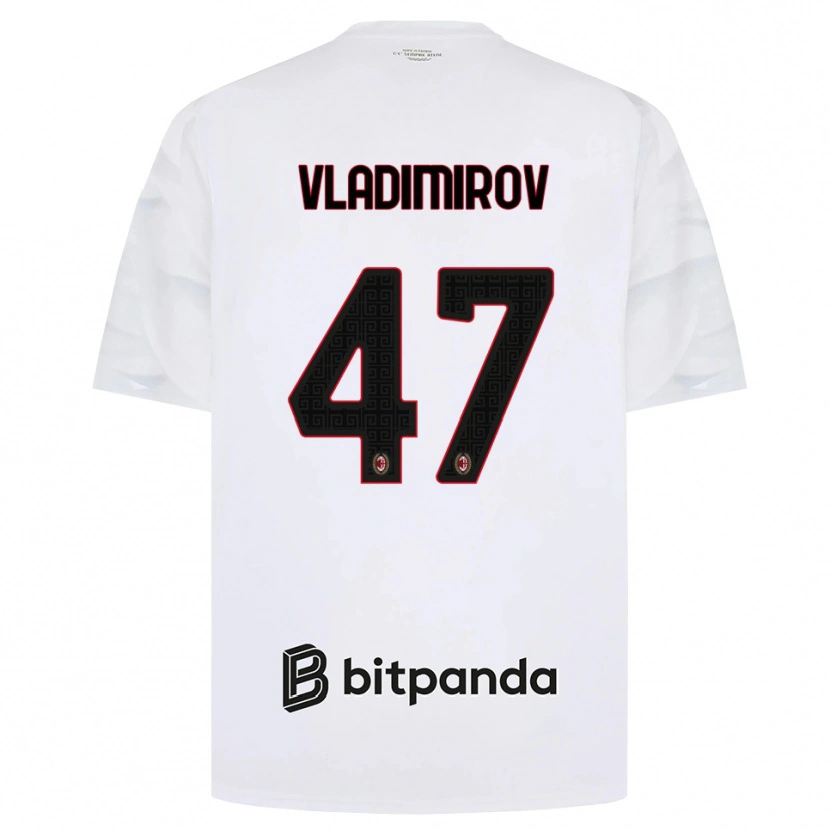 Danxen Donna Maglia Valeri Vladimirov #47 Bianco Rosso Nero Kit Gara Away 2026/27 Maglietta