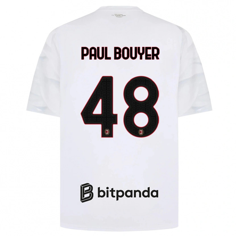 Danxen Donna Maglia Léo Paul Bouyer #48 Bianco Rosso Nero Kit Gara Away 2026/27 Maglietta