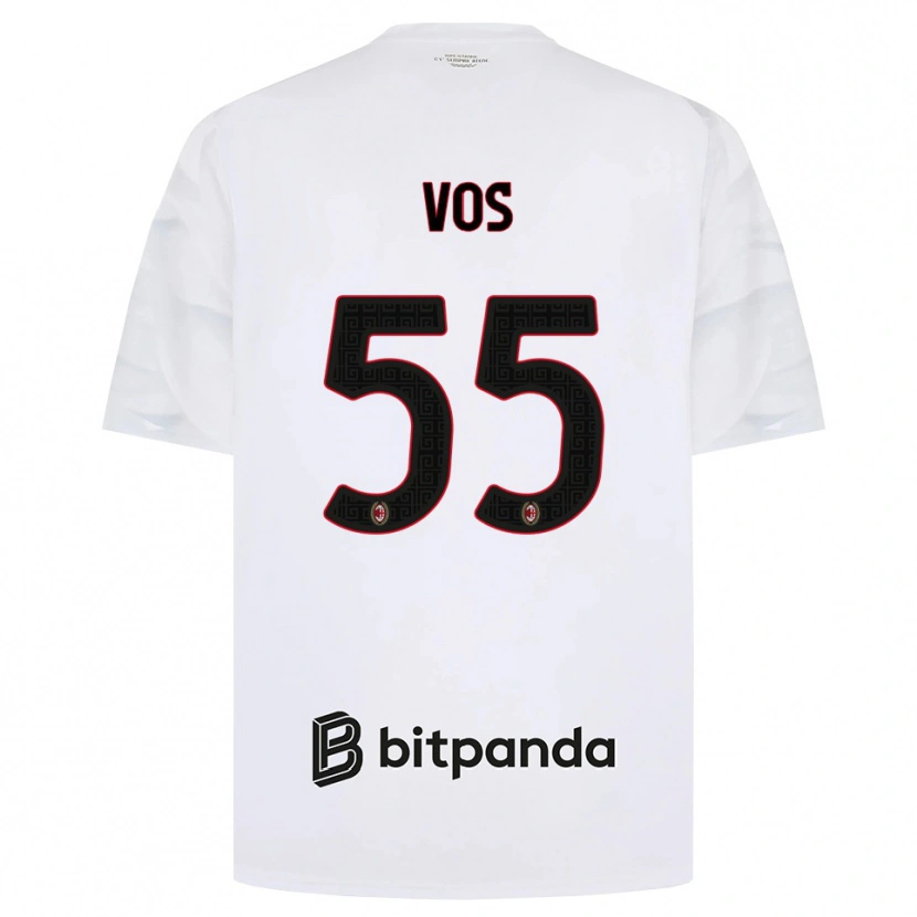 Danxen Donna Maglia Silvano Vos #55 Bianco Rosso Nero Kit Gara Away 2026/27 Maglietta