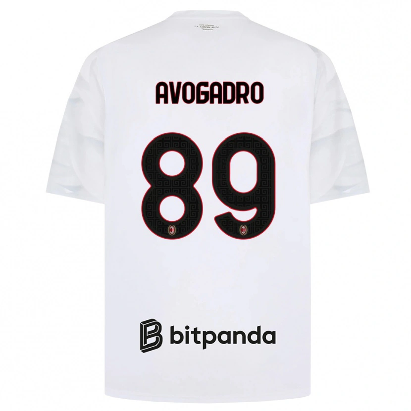 Danxen Donna Maglia Pietro Avogadro #89 Bianco Rosso Nero Kit Gara Away 2026/27 Maglietta