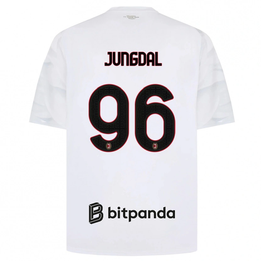 Danxen Donna Maglia Andreas Jungdal #96 Bianco Rosso Nero Kit Gara Away 2026/27 Maglietta