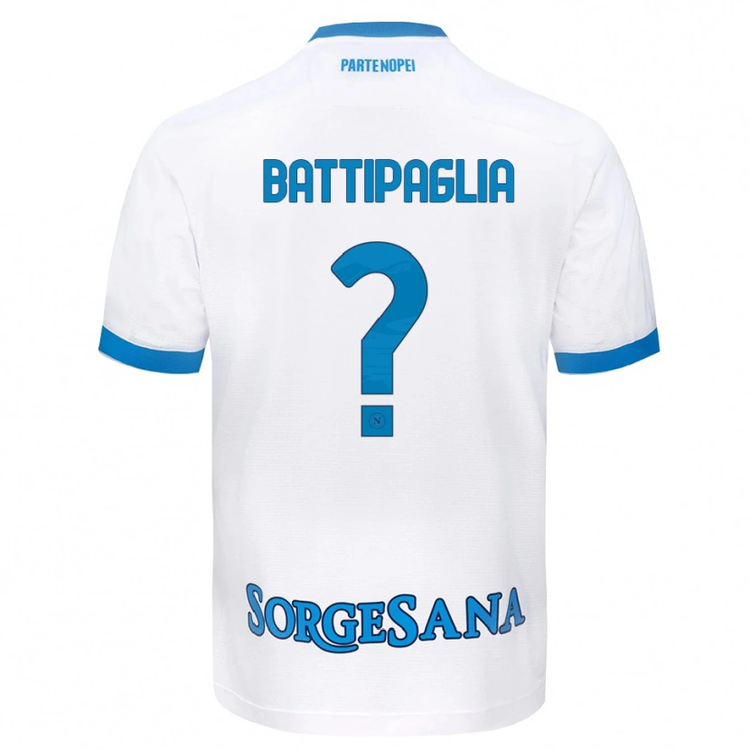 Danxen Donna Maglia Luca Battipaglia #0 Bianco Azzurro Kit Gara Away 2026/27 Maglietta