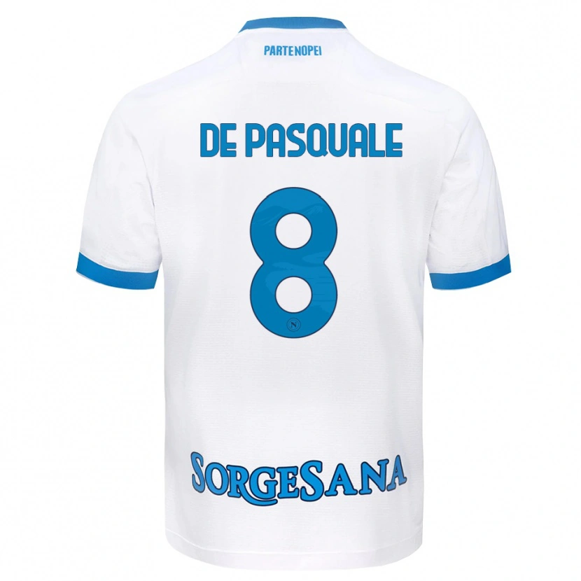 Danxen Donna Maglia Dylan De Pasquale #8 Bianco Azzurro Kit Gara Away 2026/27 Maglietta