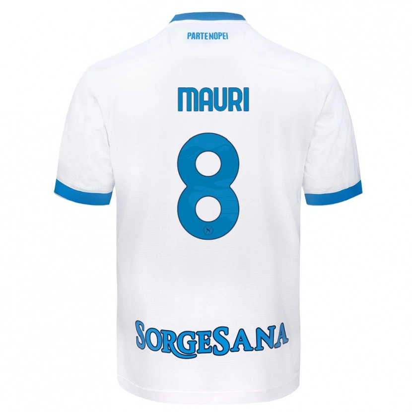 Danxen Donna Maglia Claudia Mauri #8 Bianco Azzurro Kit Gara Away 2026/27 Maglietta