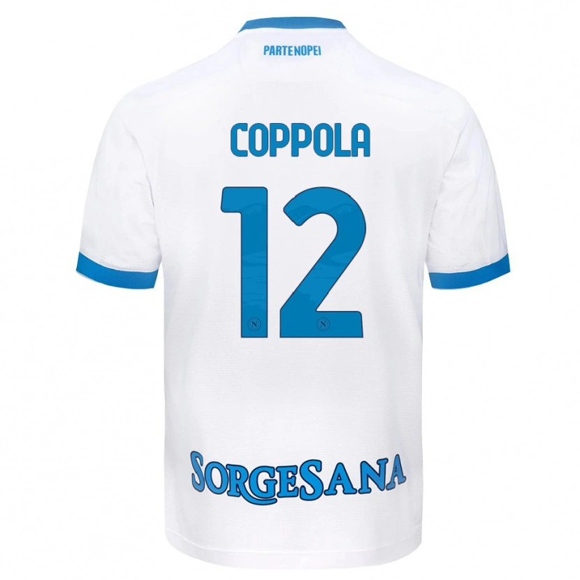 Danxen Donna Maglia Bernard Coppola #12 Bianco Azzurro Kit Gara Away 2026/27 Maglietta