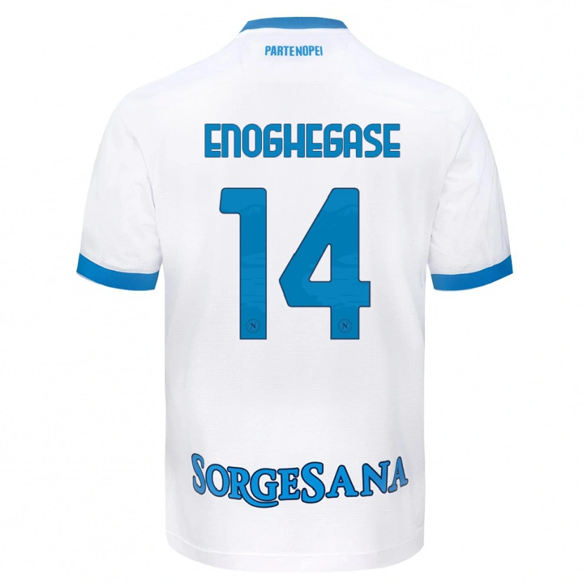 Danxen Donna Maglia Favour Enoghegase #14 Bianco Azzurro Kit Gara Away 2026/27 Maglietta