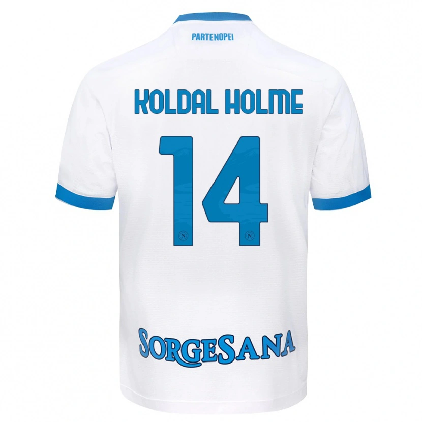 Danxen Donna Maglia Madelen Koldal Holme #14 Bianco Azzurro Kit Gara Away 2026/27 Maglietta