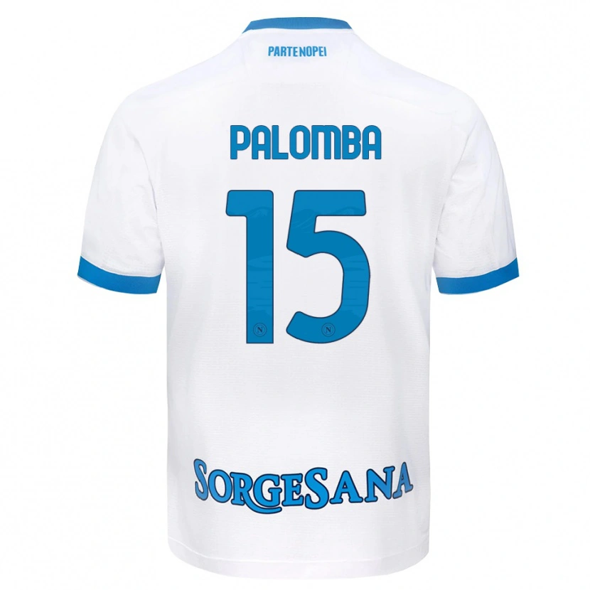 Danxen Donna Maglia Fabio Palomba #15 Bianco Azzurro Kit Gara Away 2026/27 Maglietta