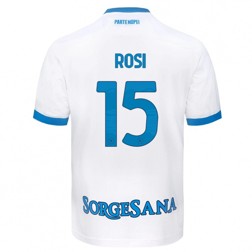 Danxen Donna Maglia Pasquale Rosi #15 Bianco Azzurro Kit Gara Away 2026/27 Maglietta