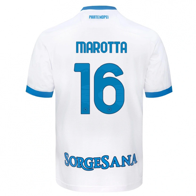 Danxen Donna Maglia Gabriele Marotta #16 Bianco Azzurro Kit Gara Away 2026/27 Maglietta