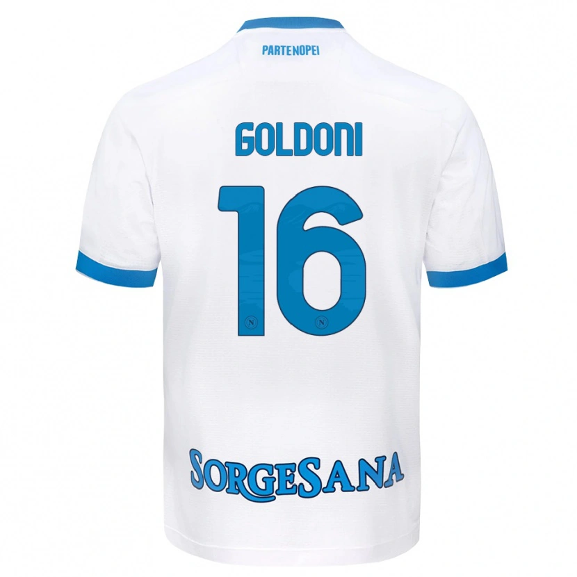 Danxen Donna Maglia Eleonora Goldoni #16 Bianco Azzurro Kit Gara Away 2026/27 Maglietta