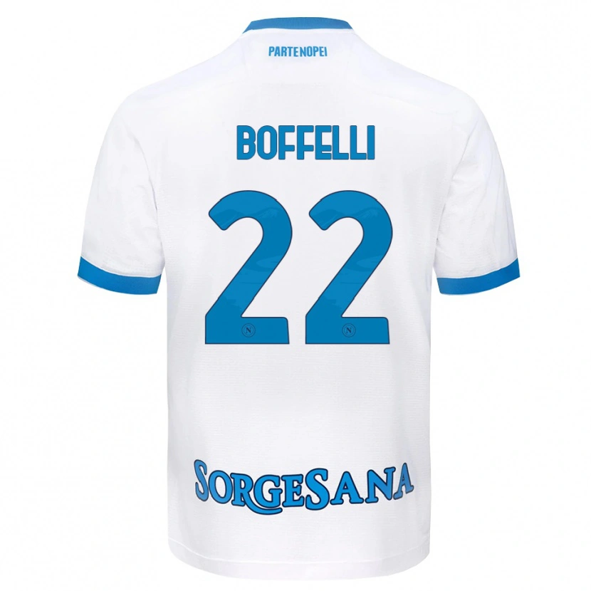 Danxen Donna Maglia Valerio Boffelli #22 Bianco Azzurro Kit Gara Away 2026/27 Maglietta