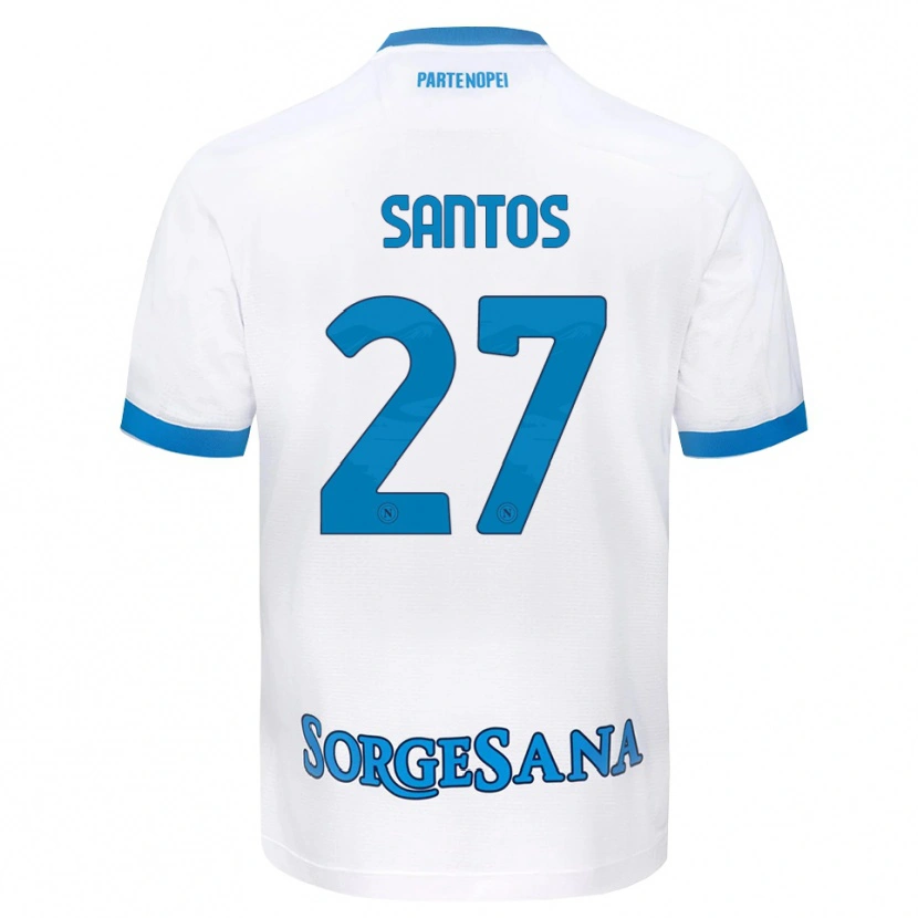 Danxen Donna Maglia Alisson Santos #27 Bianco Azzurro Kit Gara Away 2026/27 Maglietta