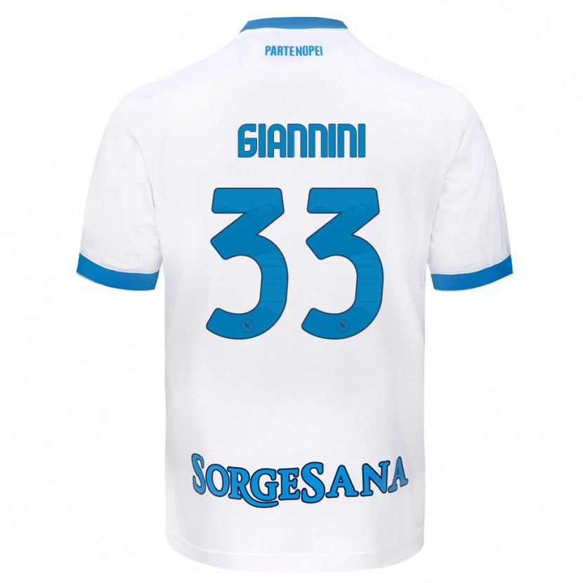Danxen Donna Maglia Enrico Giannini #33 Bianco Azzurro Kit Gara Away 2026/27 Maglietta