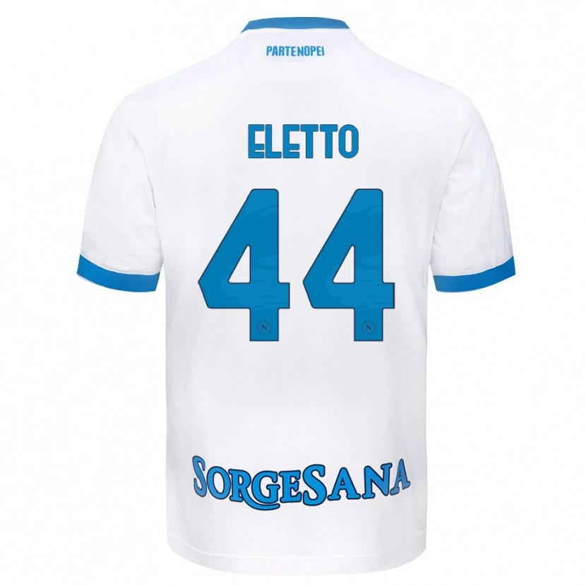 Danxen Donna Maglia Francesco Eletto #44 Bianco Azzurro Kit Gara Away 2026/27 Maglietta