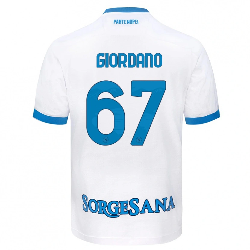 Danxen Donna Maglia Michela Giordano #67 Bianco Azzurro Kit Gara Away 2026/27 Maglietta