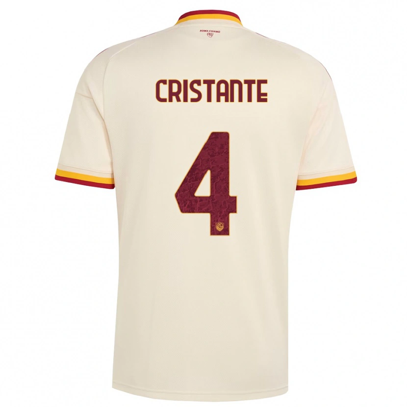 Danxen Donna Maglia Bryan Cristante #4 Champagne Rosso Giallo Kit Gara Away 2026/27 Maglietta
