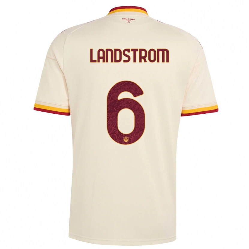 Danxen Donna Maglia Elin Landstrom #6 Champagne Rosso Giallo Kit Gara Away 2026/27 Maglietta
