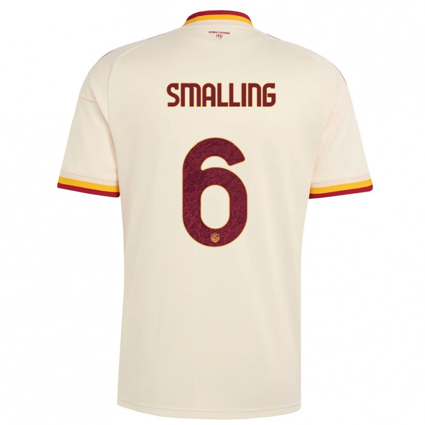Danxen Donna Maglia Chris Smalling #6 Champagne Rosso Giallo Kit Gara Away 2026/27 Maglietta