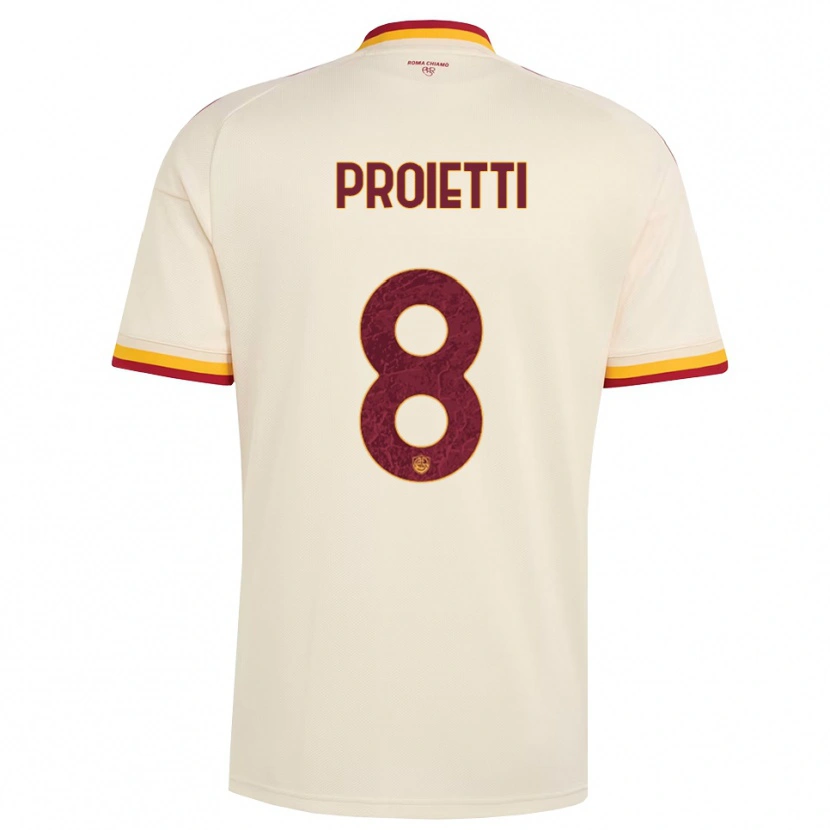 Danxen Donna Maglia Mauro Proietti #8 Champagne Rosso Giallo Kit Gara Away 2026/27 Maglietta