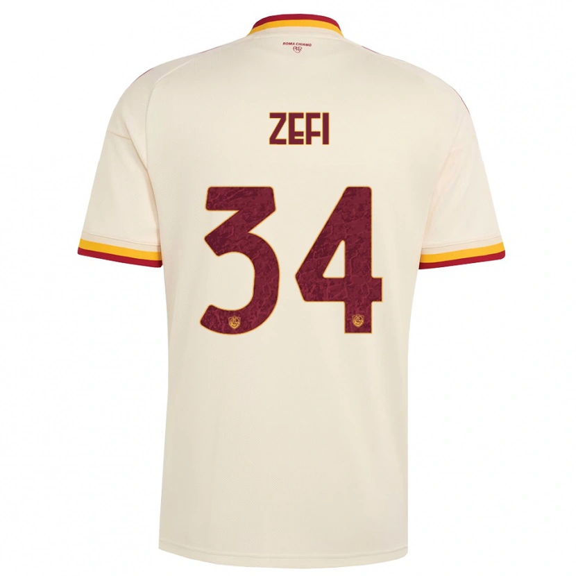 Danxen Donna Maglia Kevin Zefi #34 Champagne Rosso Giallo Kit Gara Away 2026/27 Maglietta