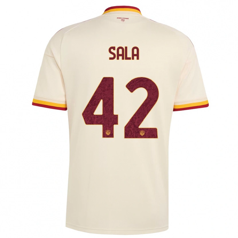 Danxen Donna Maglia Edoardo Sala #42 Champagne Rosso Giallo Kit Gara Away 2026/27 Maglietta