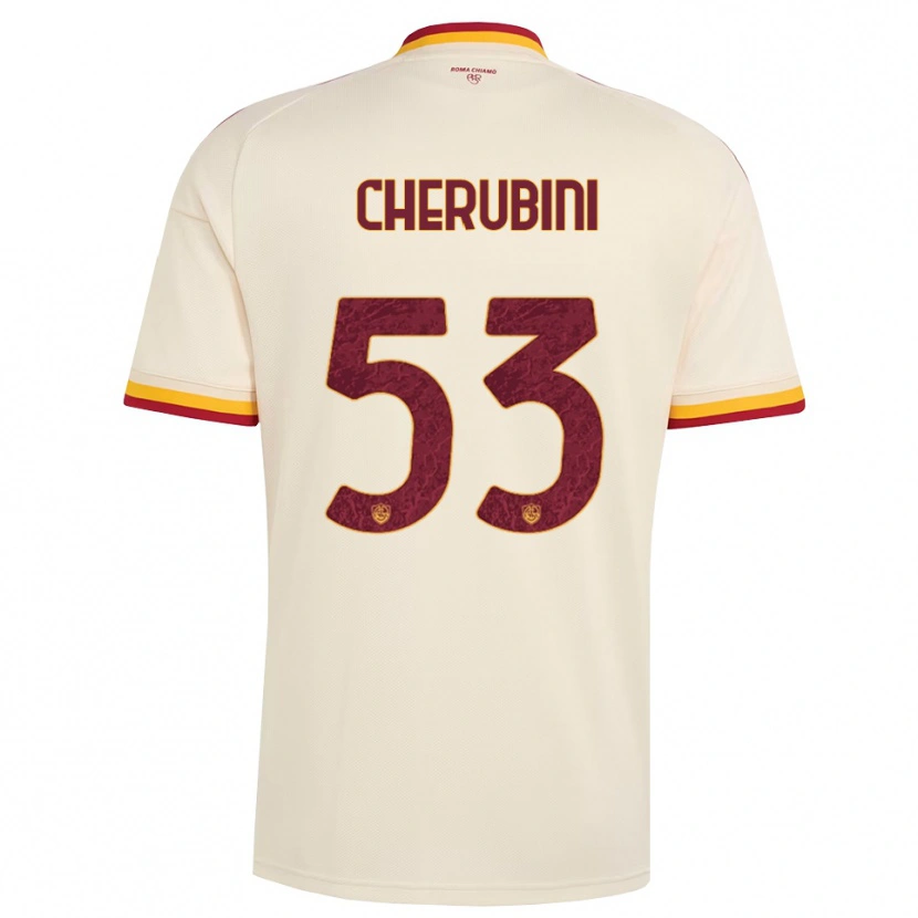 Danxen Donna Maglia Martina Cherubini #53 Champagne Rosso Giallo Kit Gara Away 2026/27 Maglietta