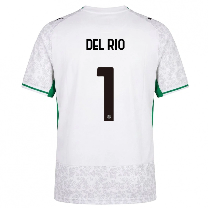 Danxen Donna Maglia Davide Del Rio #1 Bianco Nero Verde Kit Gara Away 2026/27 Maglietta