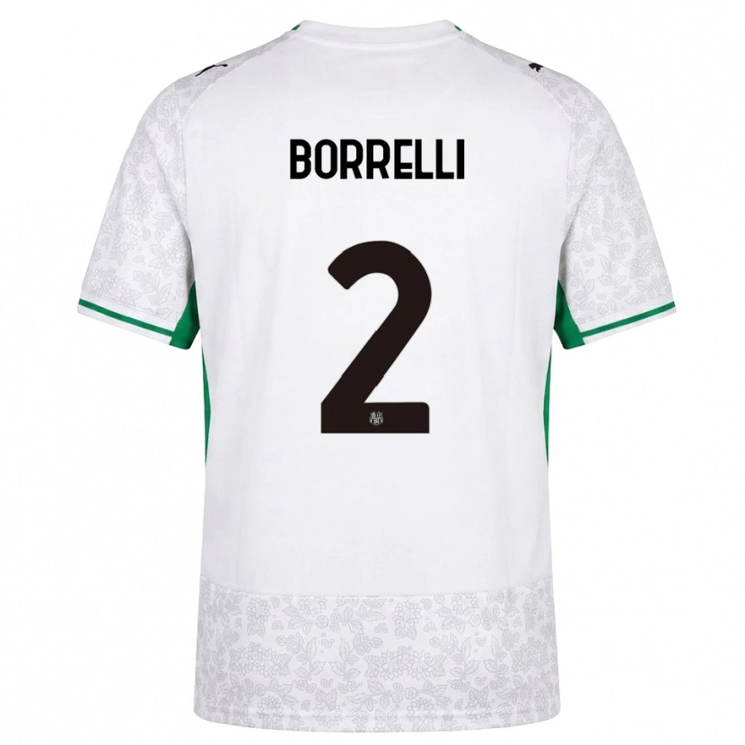 Danxen Donna Maglia Michele Borrelli #2 Bianco Nero Verde Kit Gara Away 2026/27 Maglietta