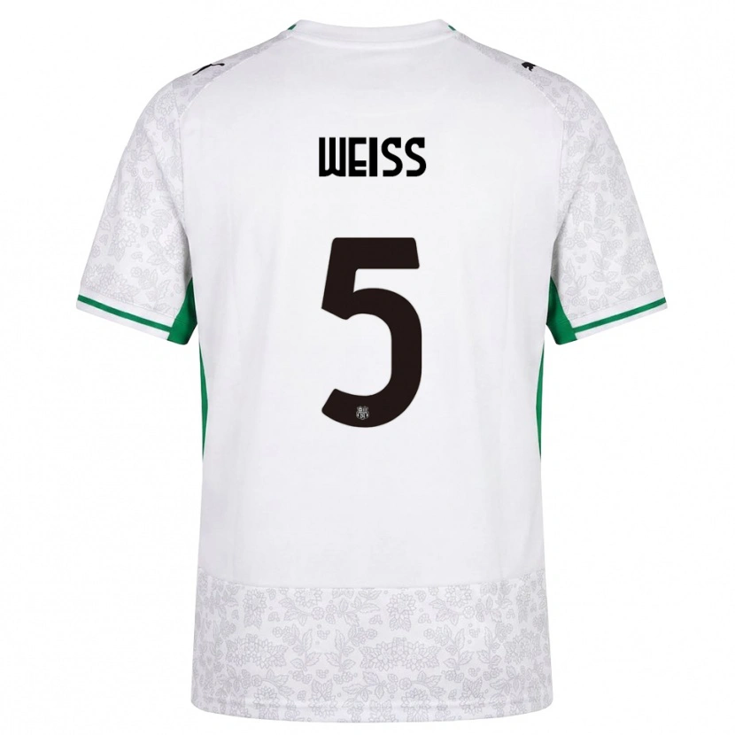 Danxen Donna Maglia David Weiss #5 Bianco Nero Verde Kit Gara Away 2026/27 Maglietta