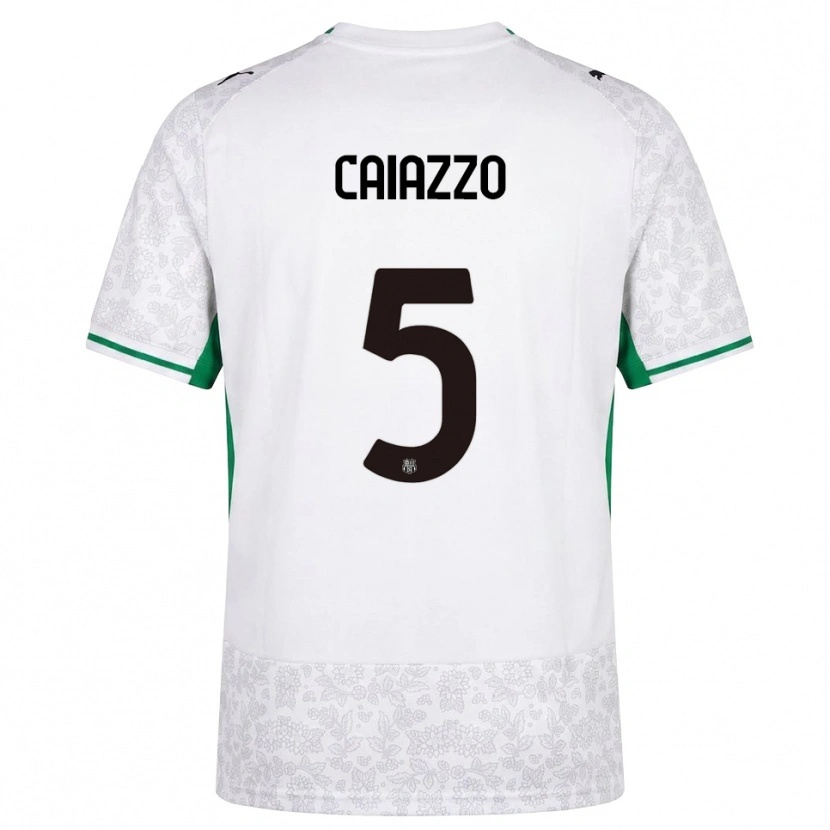 Danxen Donna Maglia Sara Caiazzo #5 Bianco Nero Verde Kit Gara Away 2026/27 Maglietta