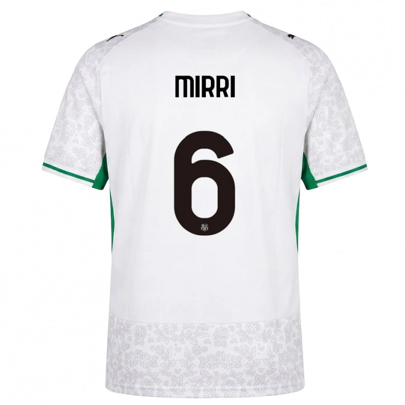 Danxen Donna Maglia Mattia Mirri #6 Bianco Nero Verde Kit Gara Away 2026/27 Maglietta