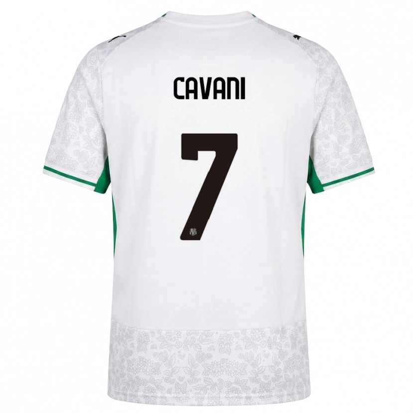 Danxen Donna Maglia Lorenzo Cavani #7 Bianco Nero Verde Kit Gara Away 2026/27 Maglietta