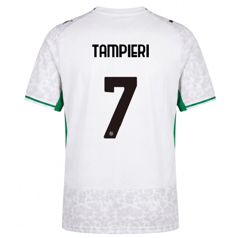 Danxen Donna Maglia Diego Tampieri #7 Bianco Nero Verde Kit Gara Away 2026/27 Maglietta