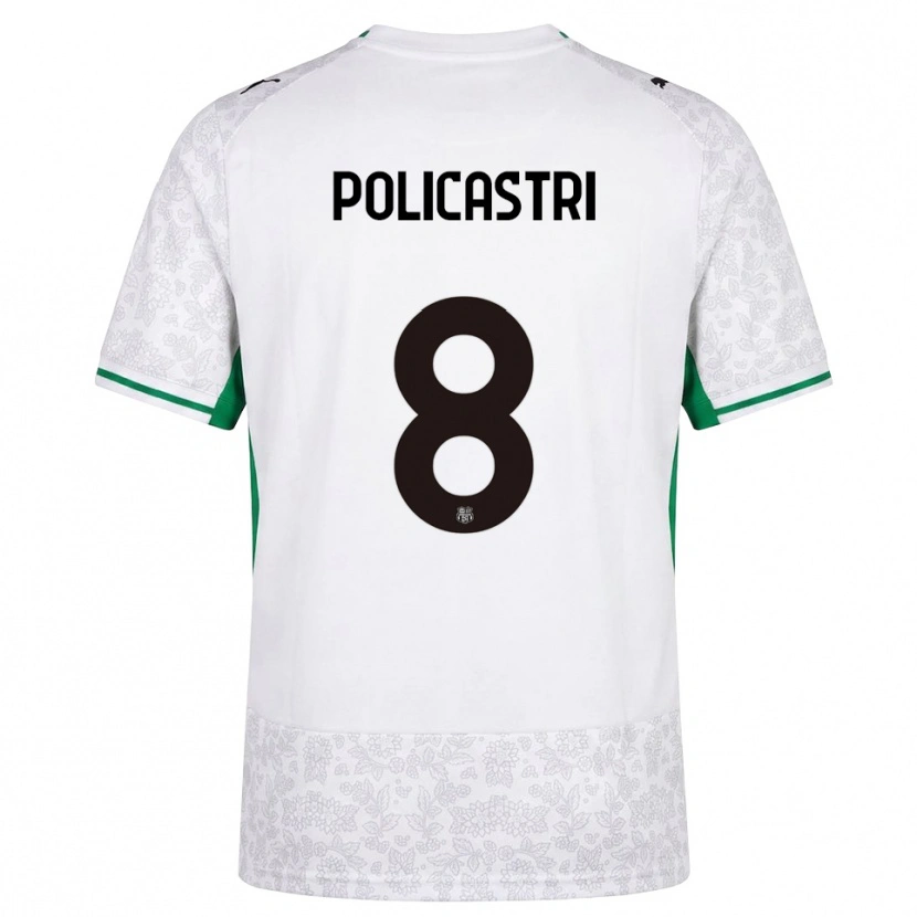 Danxen Donna Maglia Giuseppe Policastri #8 Bianco Nero Verde Kit Gara Away 2026/27 Maglietta