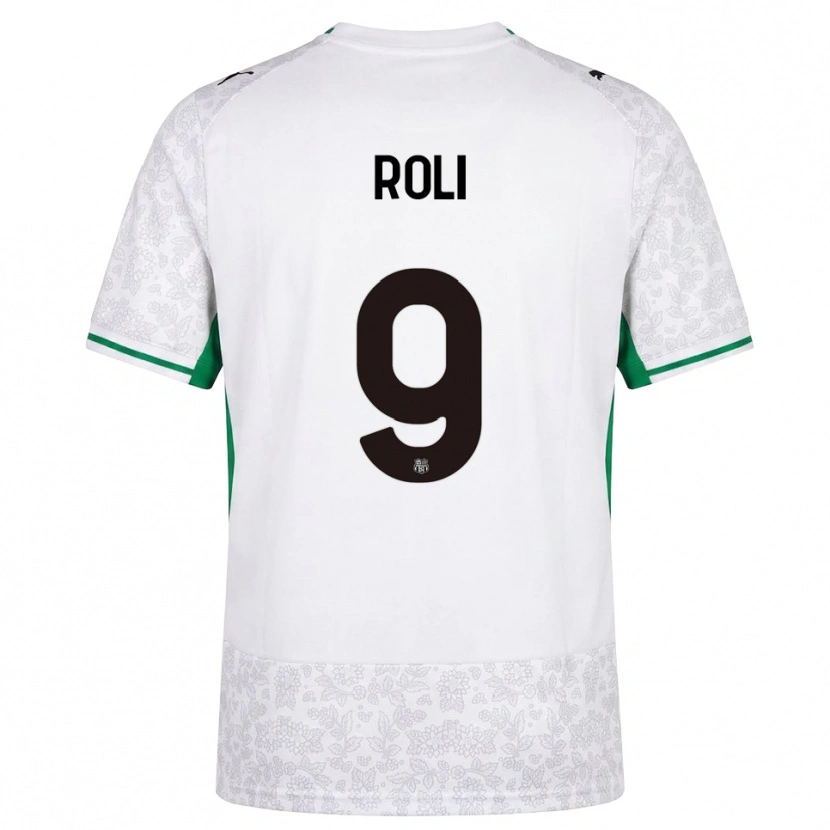 Danxen Donna Maglia Riccardo Roli #9 Bianco Nero Verde Kit Gara Away 2026/27 Maglietta
