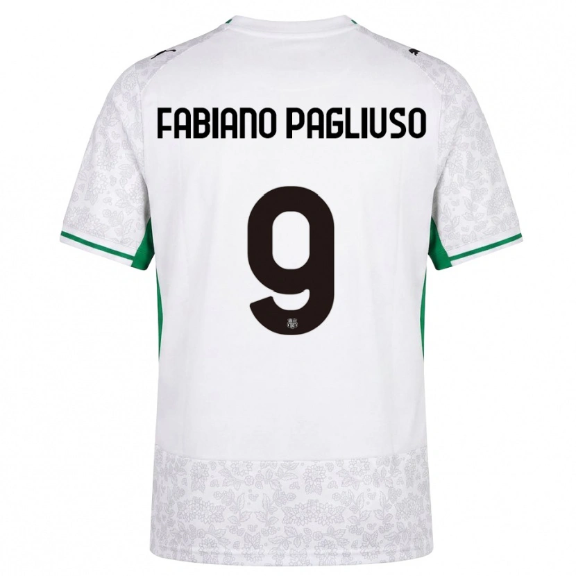 Danxen Donna Maglia Paolo Fabiano Pagliuso #9 Bianco Nero Verde Kit Gara Away 2026/27 Maglietta